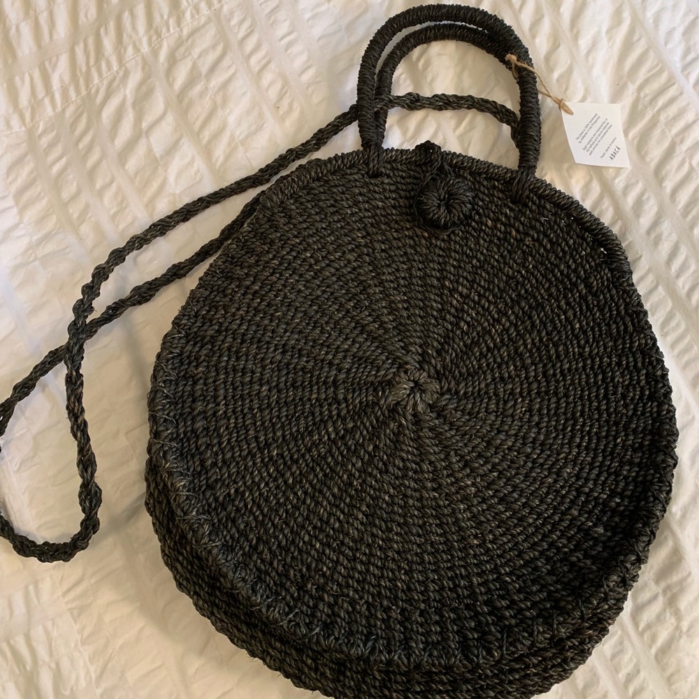 Elegant Black Woven Tote Bag